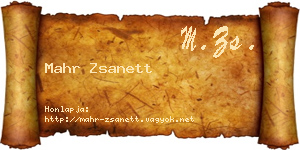 Mahr Zsanett névjegykártya
